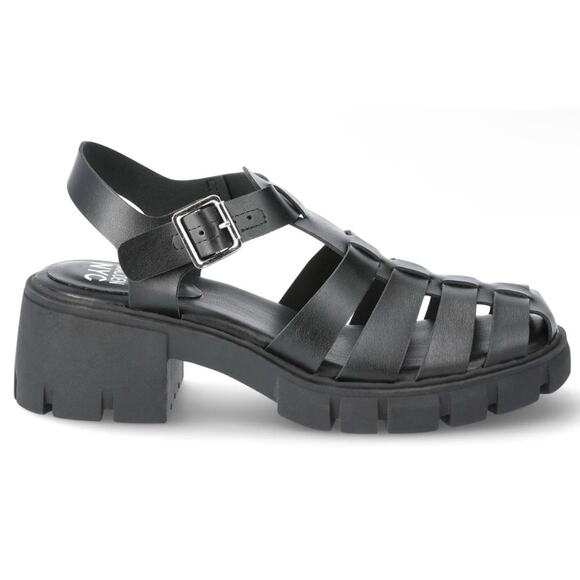 Steve Madden NYC Womens Genesis Fisherman Sandals Size 11 Chunky Heel Black Y2K - Picture 2 of 5